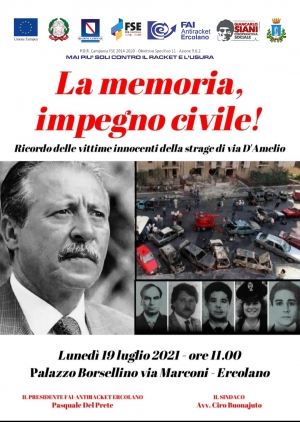 Cerimonia annuale in ricordo delle vittime della strage di via D’Amelio - Ercolano