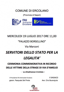 Servitori dello Stato per la legalità - In Memoria di Paolo Borsellino