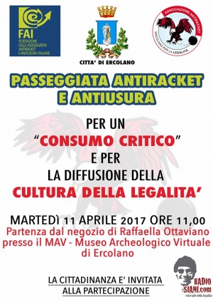Passeggiata Antiracket: per un consumo critico e per la diffusione della cultura della legalità
